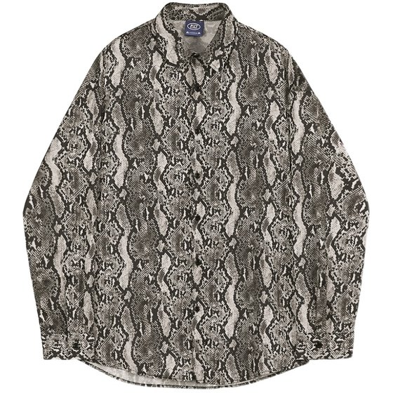 MRCYC Korean python pattern design shirt men's long-sleeved trendy loose shirt handsome jacket versatile inch shirt MRCYC Korean python pattern design shirt men's long-sleeved trendy loose shirt handsome jacket versatile inch shirt