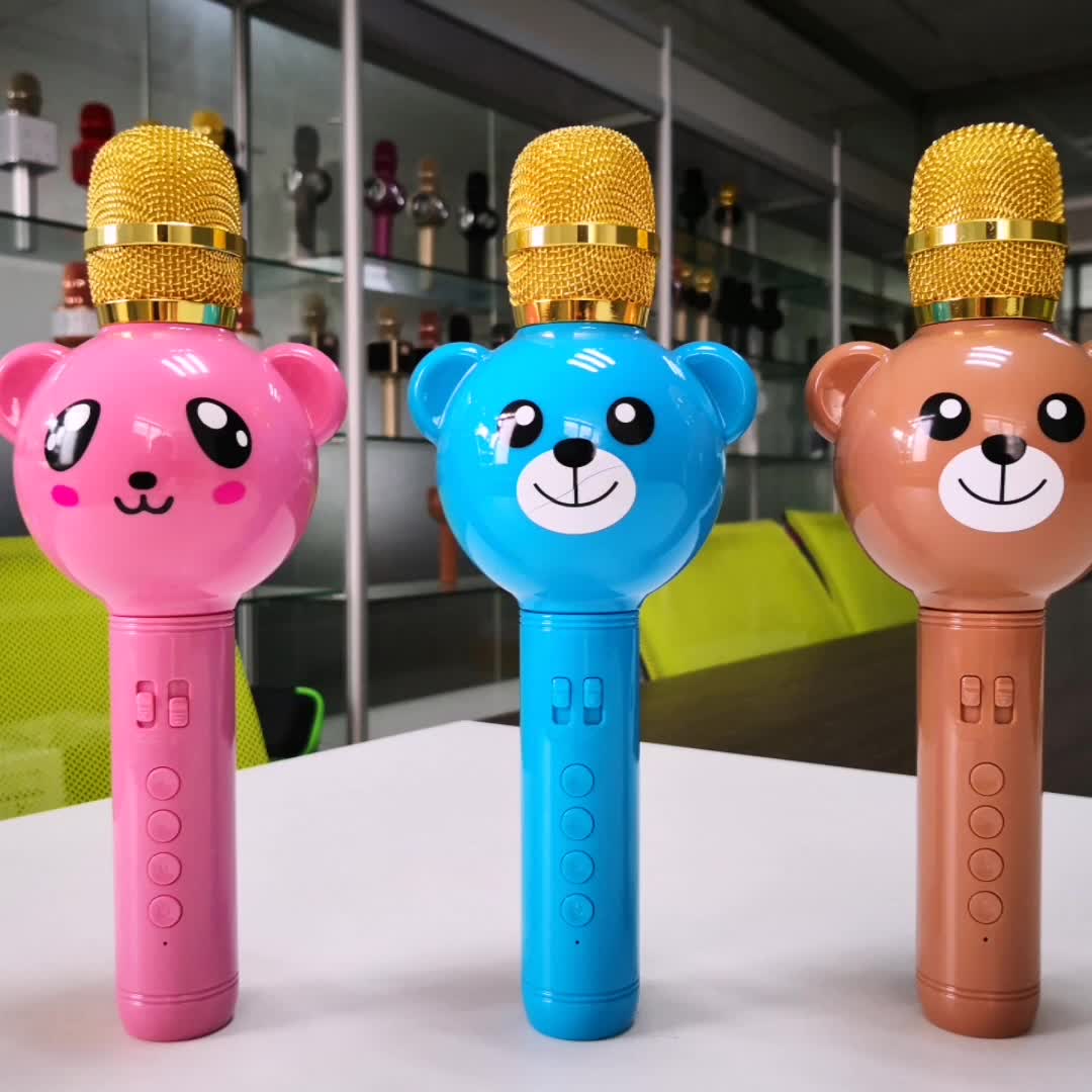 e102 玩具熊孩子卡拉ok 麦克风玩具与语音转换器 - buy 儿童麦克风