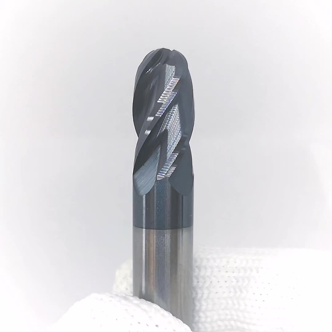 rld hrc50 r4 8毫米 4 长笛球头立铣刀 r4x60mm 用于钢材的数控铣刀