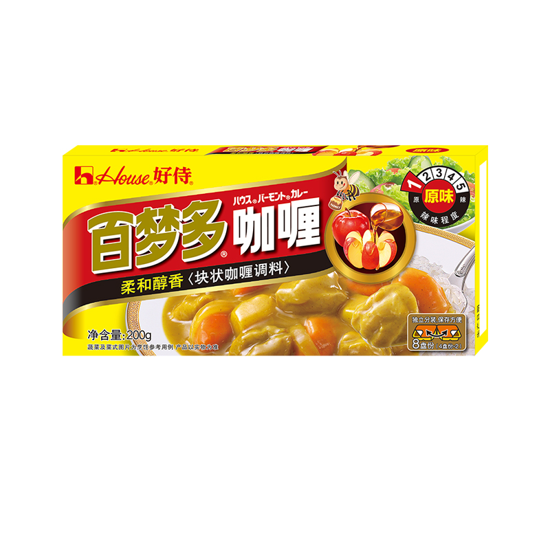 咖喱好侍百梦原味1号200g块状儿童家用