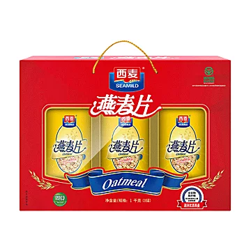 西麦麦片即食早餐燕麦片礼盒1kg[10元优惠券]-寻折猪