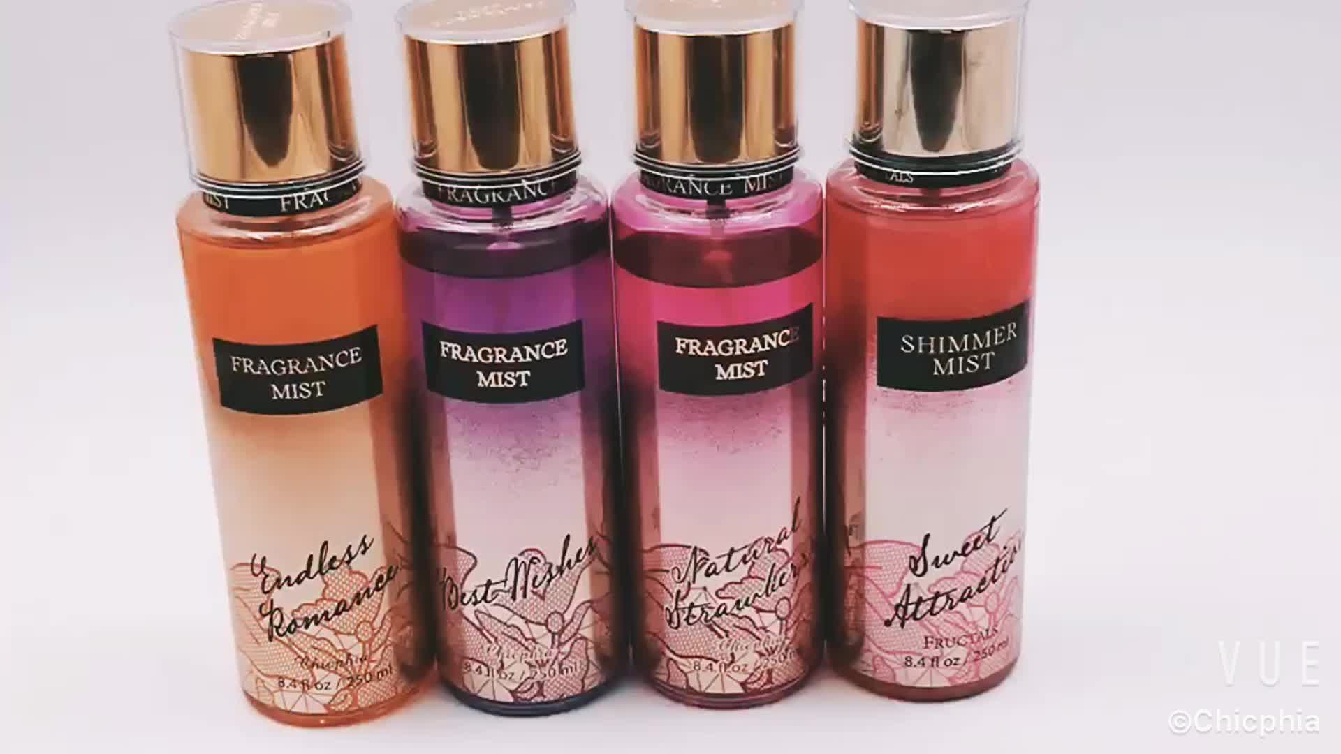 oem odm floral scent fine mist sprayer body splash mist for