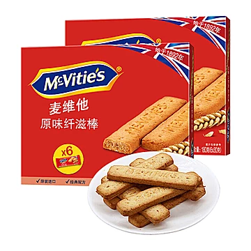 英国麦维他全麦饼干原味纤滋棒180g*2