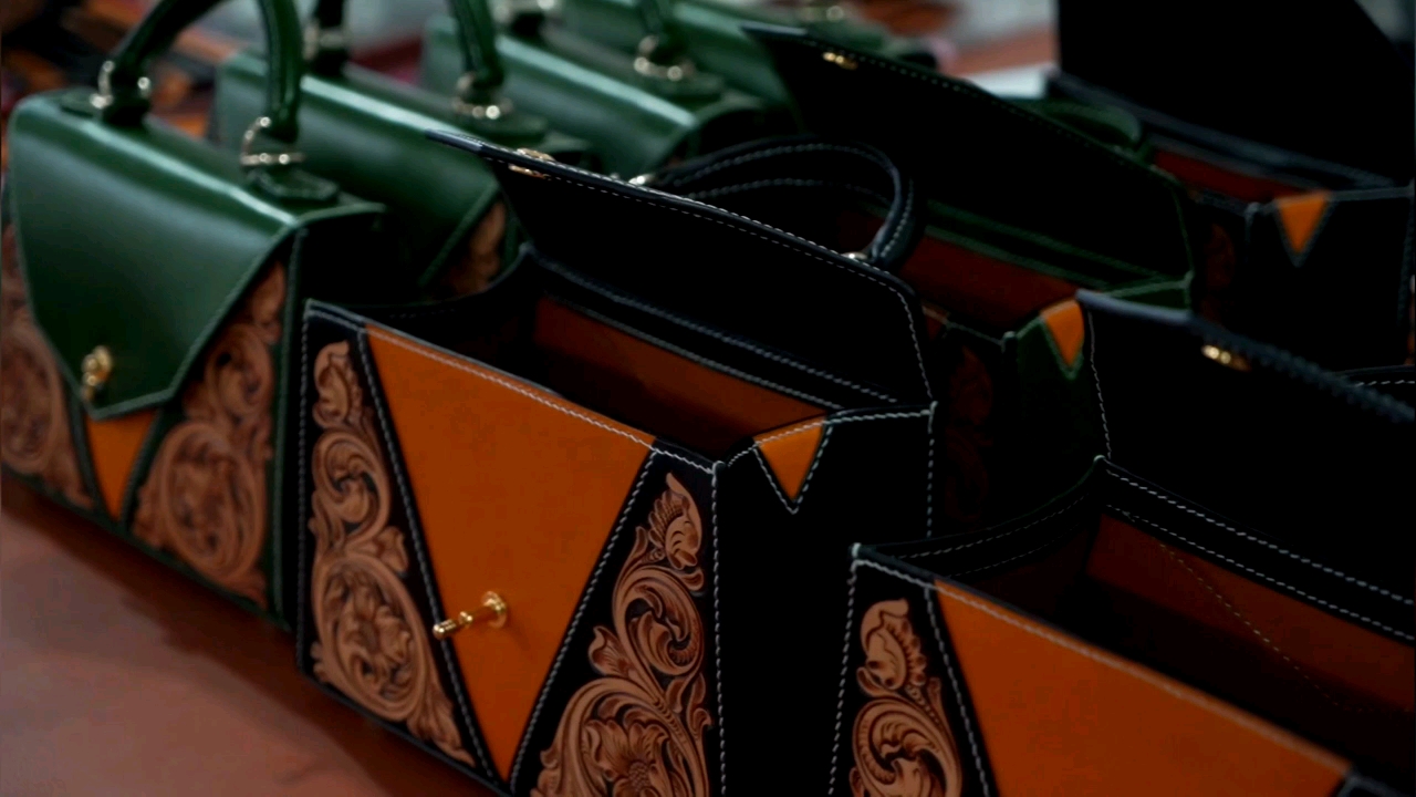 handmade engraved leather bag leather carved genuine leather