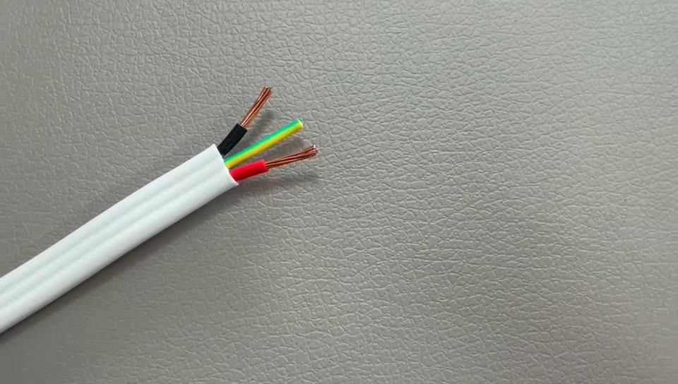 工厂直销澳标tps扁电线电缆白色护套三芯线3*1.5 3*2.5扁排线