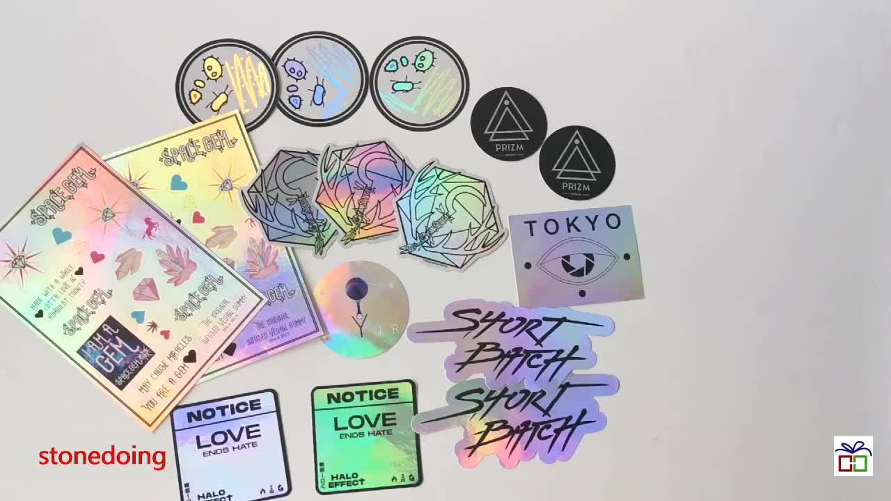 holographic sticker,sticker reflective rainbow glitter custom hologram holographic sticker