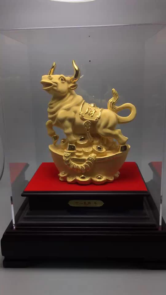金牛摆件铜电铸黄金工艺品12生肖牛商务礼品股市金融公司办公送礼