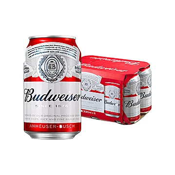 Budweiser/百威小麦粮食啤酒拉罐330ml*6[1元优惠券]-寻折猪