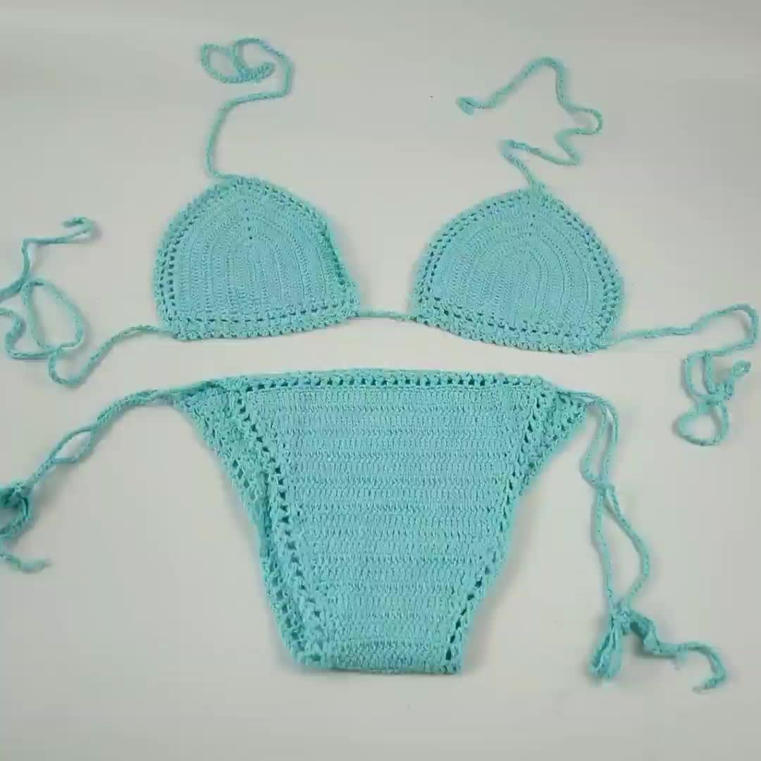 ebay速卖通外贸比基尼手工钩针泳装性感bikini游泳衣女士厂家批发