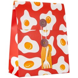 {Montilord}poached eggs paper storage bag small document bag gift bag miscellaneous bag shopping bag good helper good luck thickened office home background waterproof