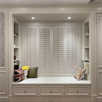 European and American solid wood blinds adjustable movable blades guest dining room bedroom shading breathable windows and doors customization