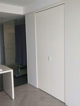 Solid wood pure flat baking paint folding door Modern minimalist Japanese-style closet cloakroom cabinet partition push-pull invisible door