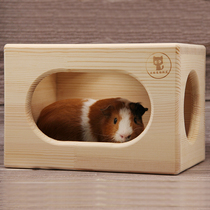 Dutch pig bottomless wood nest Rabbit Guinea pig Guinea Pig Pet supplies Solid wood cage nest house house breathable