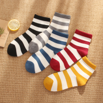 Socks women socks wide stripes Korean version of spring and summer college wind Japanese students lovely sweat-absorbent breathable sport socks