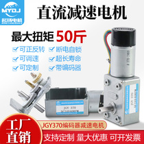 DC geared motor 6V12V24V with encoder JGY370 small low speed high torque Turbo Worm motor