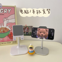 Korea ins simple silver lazy desktop mobile phone tablet computer Universal stand Net class watching drama mobile phone stand