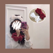 Girls hair band shows white cute girl bow lace hair band wash face makeup
