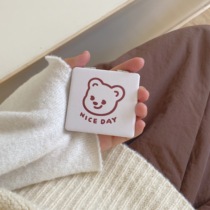 Korean ins girl white bear makeup mirror hand mirror portable mini mirror