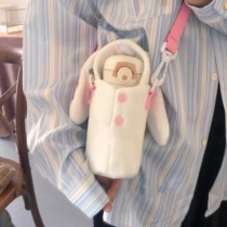 Korean ins cute girl rabbit unicorn plush Thermos water bottle water Cup Cup Cup set diagonal cross cloth bag