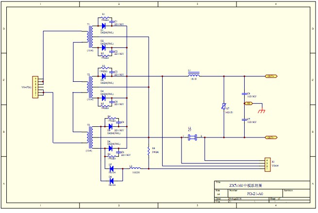 瑞凌zx7-160/200双电压220/380vmos管逆变手工焊机整机原理图