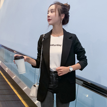 2020 Spring and Autumn New Net red small suit women Black long chic casual long sleeve blazer women ins