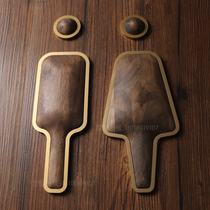 High-grade solid wood bathroom mens and womens door number custom black walnut bed and breakfast hotel studio Solid aluminum alloy