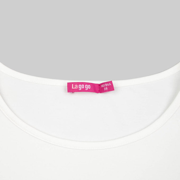 Lagogo/拉谷谷2015夏季新款修身显瘦竖条纹印花T恤EBL791D980