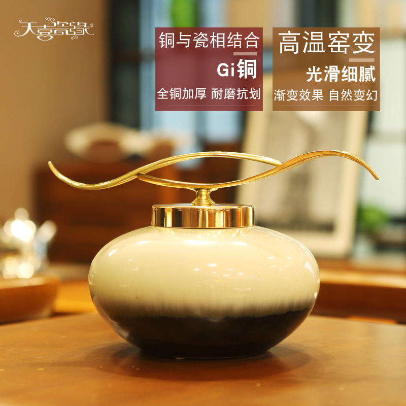 Jingdezhen ceramic furnishing articles modern porch light wine sitting room TV ark, American key-2 luxury model between household ornaments