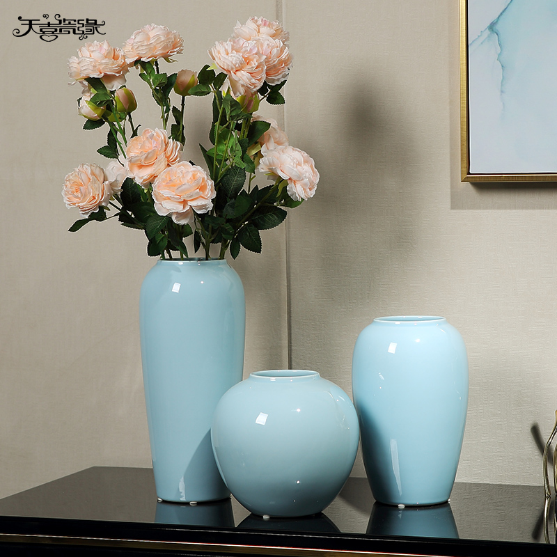 Jingdezhen ceramic contracted Chinese vase dried flowers flower arrangement porcelain furnishing articles of I sitting room porch ark adornment