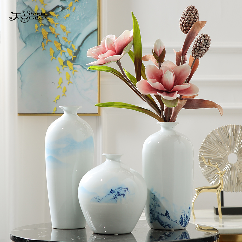 Dried flower arranging flowers Chinese jingdezhen ceramics floret bottle furnishing articles, the sitting room porch TV ark, home decoration