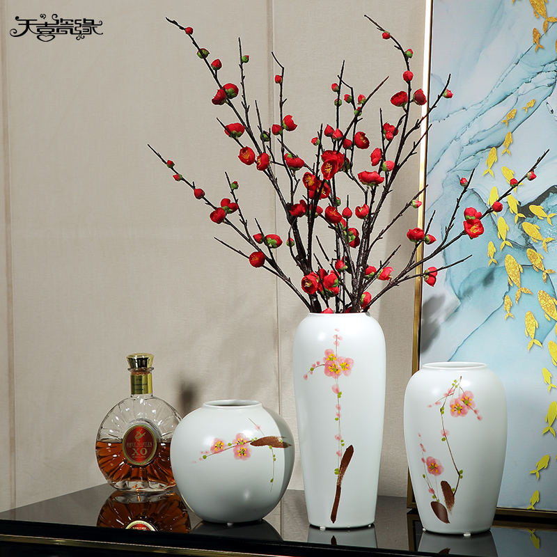 Jingdezhen dry flower flower vase of new Chinese style restoring ancient ways furnishing articles of TV ark of I sitting room porch wine decorations