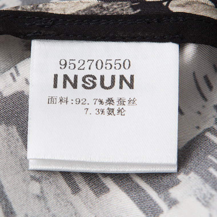 INSUN/恩裳【7.28新品】2015秋款 时尚印花桑蚕丝女上衣 95270550