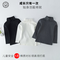 Childrens clothing boys long sleeve T-shirt autumn and winter new childrens baby warm western shirt collar base shirt