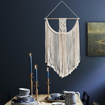 Hand-woven tassel tapestry living room bedroom fabric decoration Nordic minimalist style decorative tapestries custom