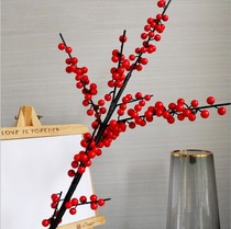 Simulation flower living room decoration flower arrangement shooting simulation North American Holly fruit Red Berry home decoration Holly fruit