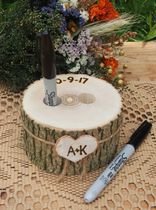 Amazon explosive custom solid wood pen holder wedding supplies decoration wedding sign-in table ornaments creative wedding supplies
