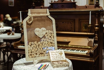 Wedding guests sign in high-end Love Book Douyin same birthday party Annual Meeting props love wood chip creativity