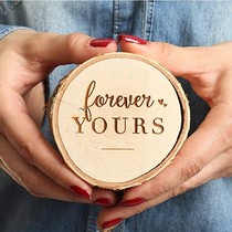 Original ecological country ring box Net red bucket sound same creative wooden ring box carving wedding ring box