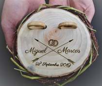 Customized lettering personality retro creative wedding ring ring box bride wooden ring box shooting props