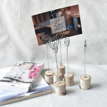 Wooden crafts decorations creative log Post-It clip bark stump clip business card idyllic message Holder Holder