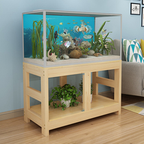 Fish tank shelf solid wood floor cabinet multi-layer storage rack group cylinder shelf simple fish tank table pine fish tank base