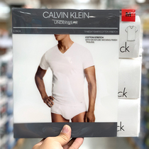 USA CK mens cotton white base short sleeve solid color slim T-shirt underwear hundred tower three pieces