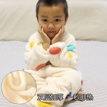Baby sleeping bag coral velvet double flannel thick split leg baby sleeping bag winter thick childrens sleeping bag children