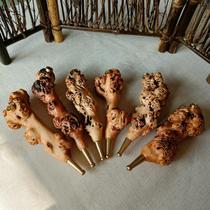 Yunnan black fruit tree tumor pipe handle piece thickness dual-use recyclable filter cigarette holder camellia wood handle piece