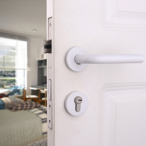 Yibaili white door lock American indoor bedroom door lock modern simple Nordic silent split solid wood door lock