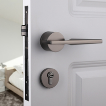 German Seiko American door lock Indoor bedroom door lock Solid wood split door lock Gray black Nickel silent door lock