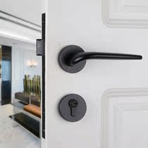 Taiwan Yibili American door lock Black handle lock Indoor door lock European Wooden door lock Bedroom split handle