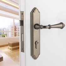 Yibaili green bronze door lock Simple American Indoor door lock European Black antique bedroom solid wood door lock