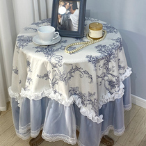Mediterranean style tablecloth ruffle craft cotton tablecloth dust cloth cotton tea table square table round table