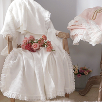 Fairy ~ ins Wind cotton waffle blanket office living room cover casual blanket Four Seasons nap blanket